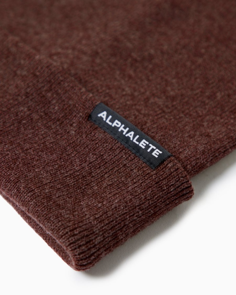 Alphalete Essential Foldover Beanie Miesten Asusteet Wine | IOVNJ-4062