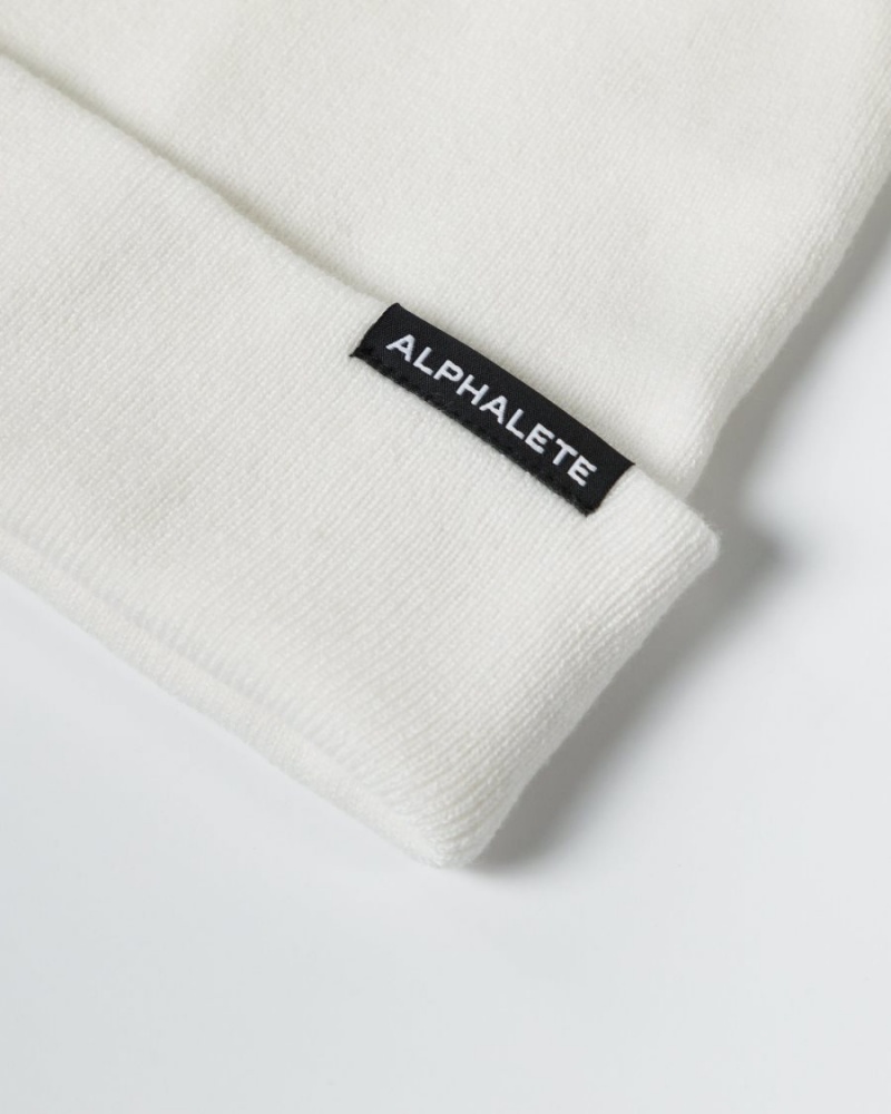 Alphalete Essential Foldover Beanie Miesten Asusteet Valkoinen | ESVOF-7206