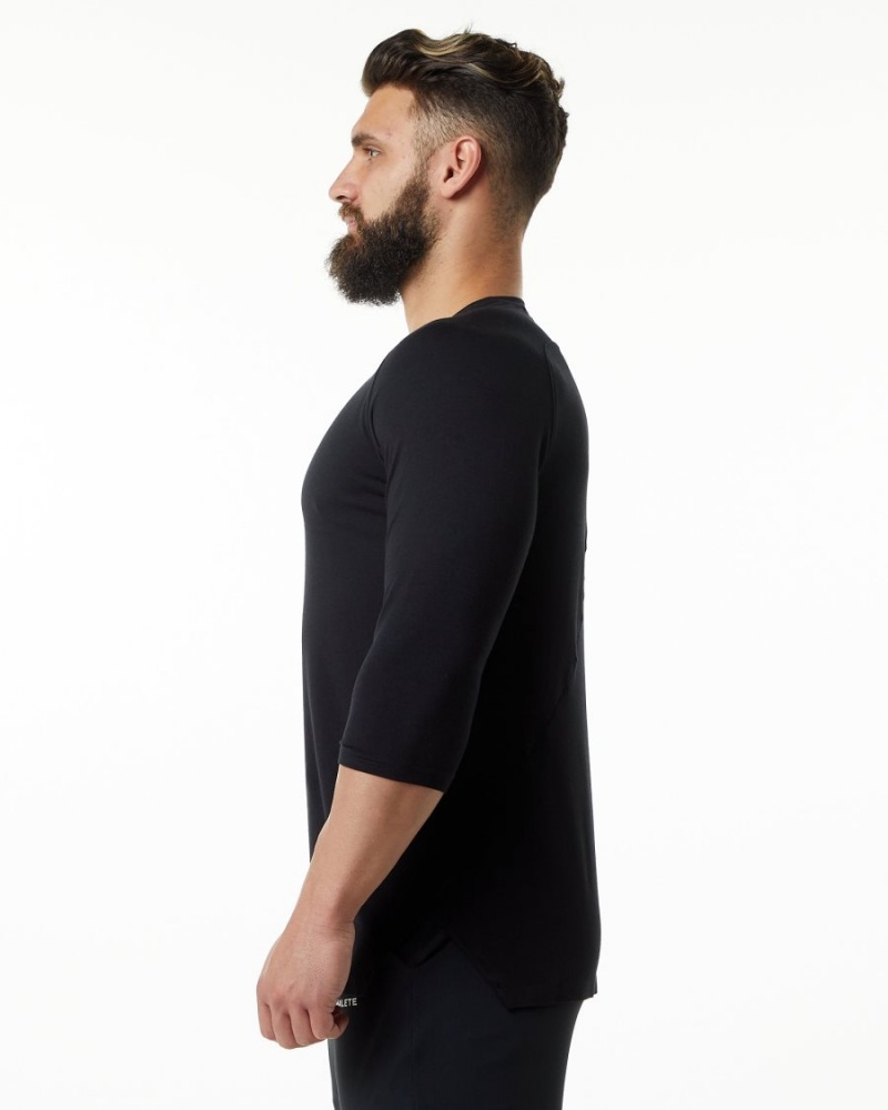 Alphalete Evo 3/4 Sleeve Tee Miesten Paidat Mustat | AWVXC-6387