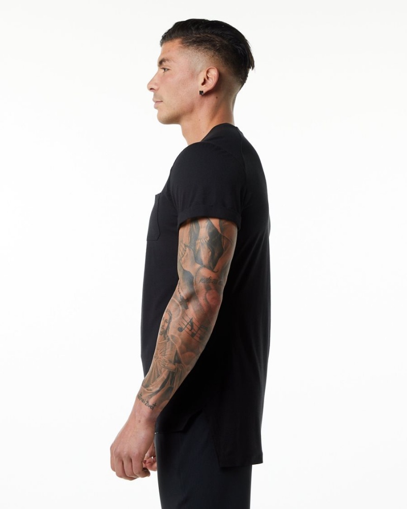 Alphalete Evo Pocket Tee Miesten Paidat Mustat | JQFUI-9765