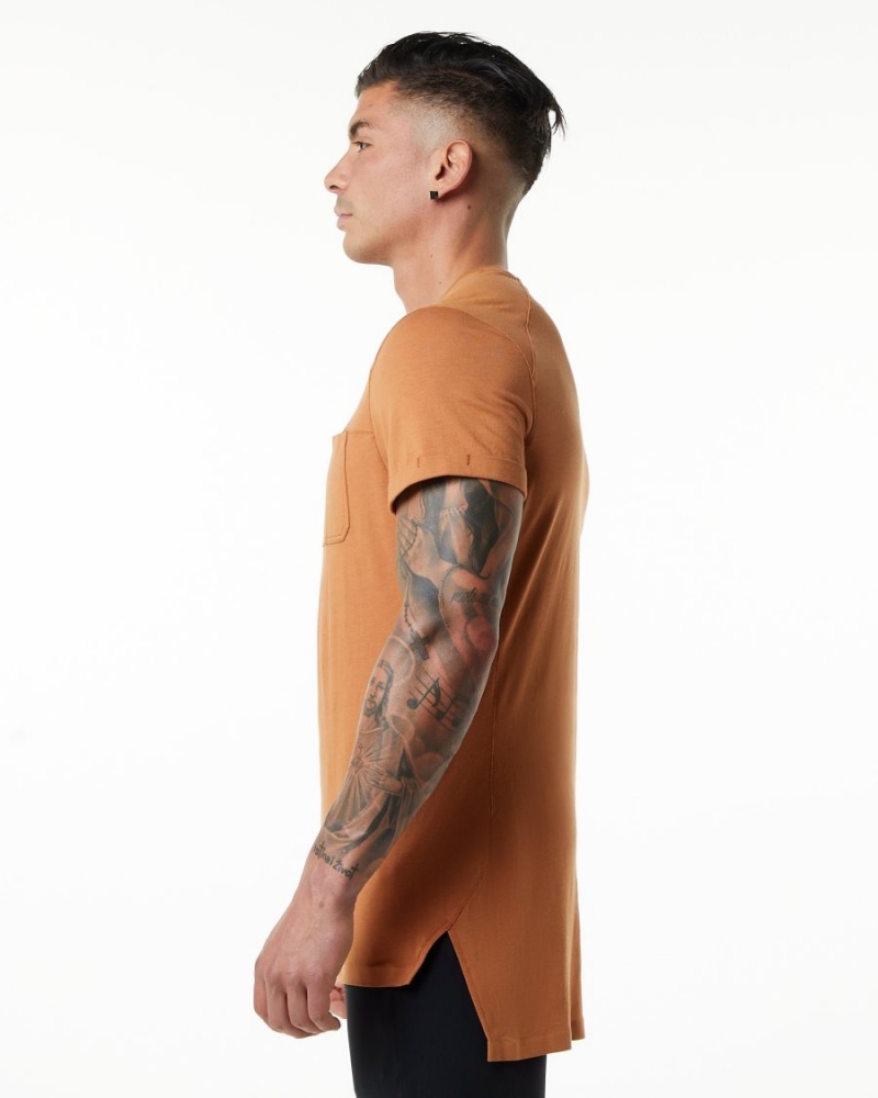 Alphalete Evo Pocket Tee Miesten Paidat Camel | GQWLF-7093