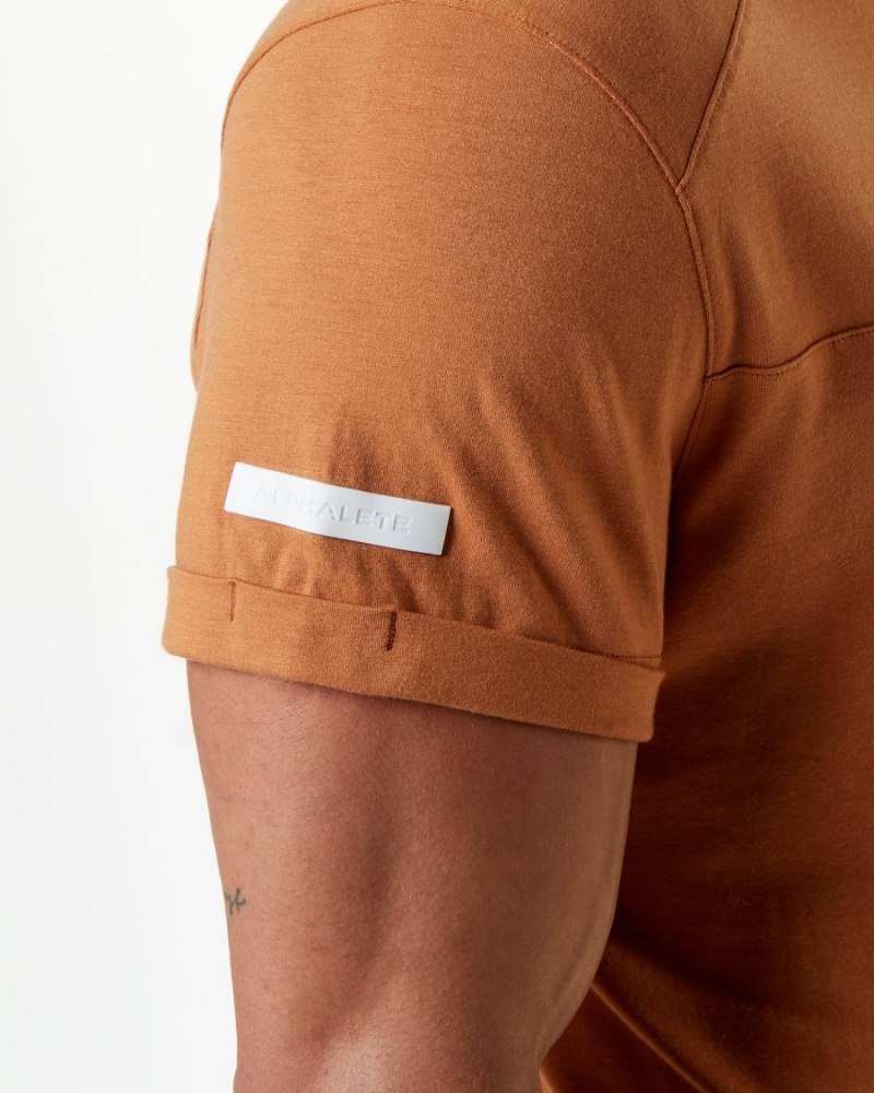 Alphalete Evo Pocket Tee Miesten Paidat Camel | GQWLF-7093