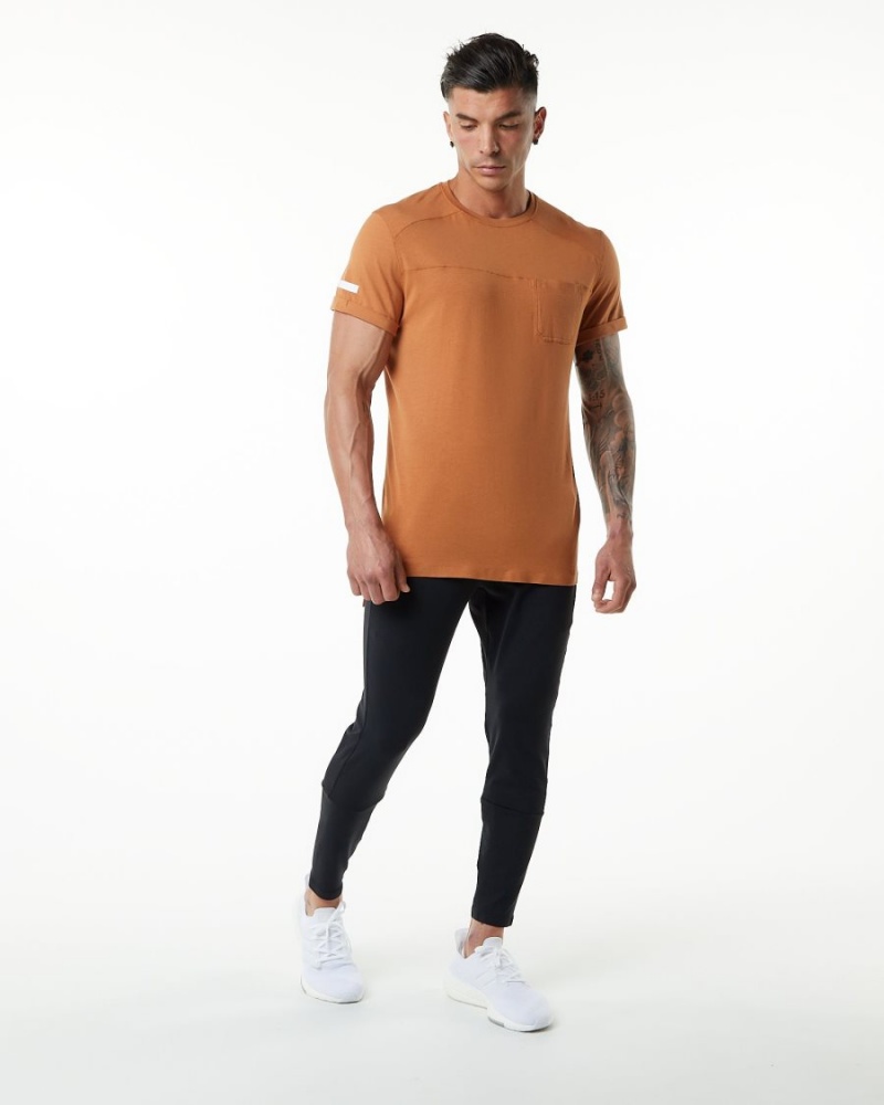 Alphalete Evo Pocket Tee Miesten Paidat Camel | GQWLF-7093