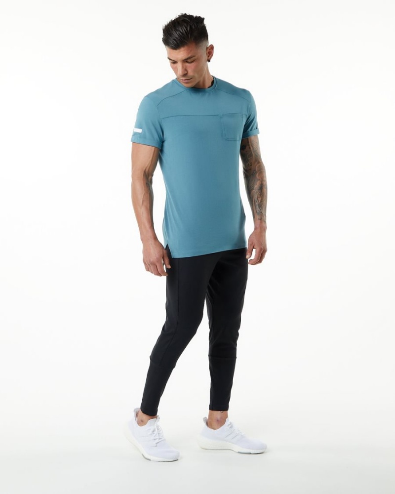 Alphalete Evo Pocket Tee Miesten Paidat Sininen | KEPIN-7891