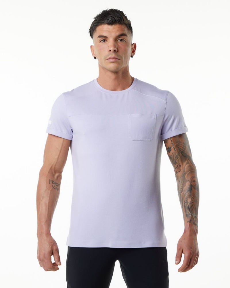 Alphalete Evo Pocket Tee Miesten Paidat Lilac Haze | JBACL-2804