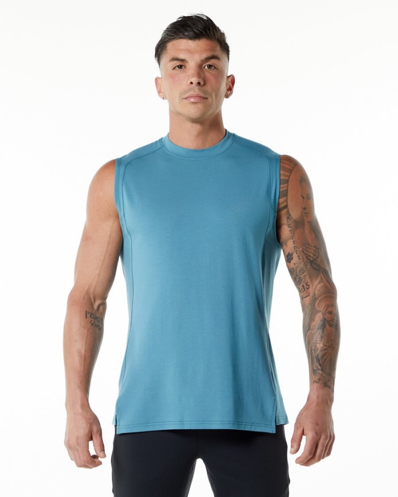 Alphalete Evo Tank Miesten Hihaton Paita Sininen | QYSZH-8507