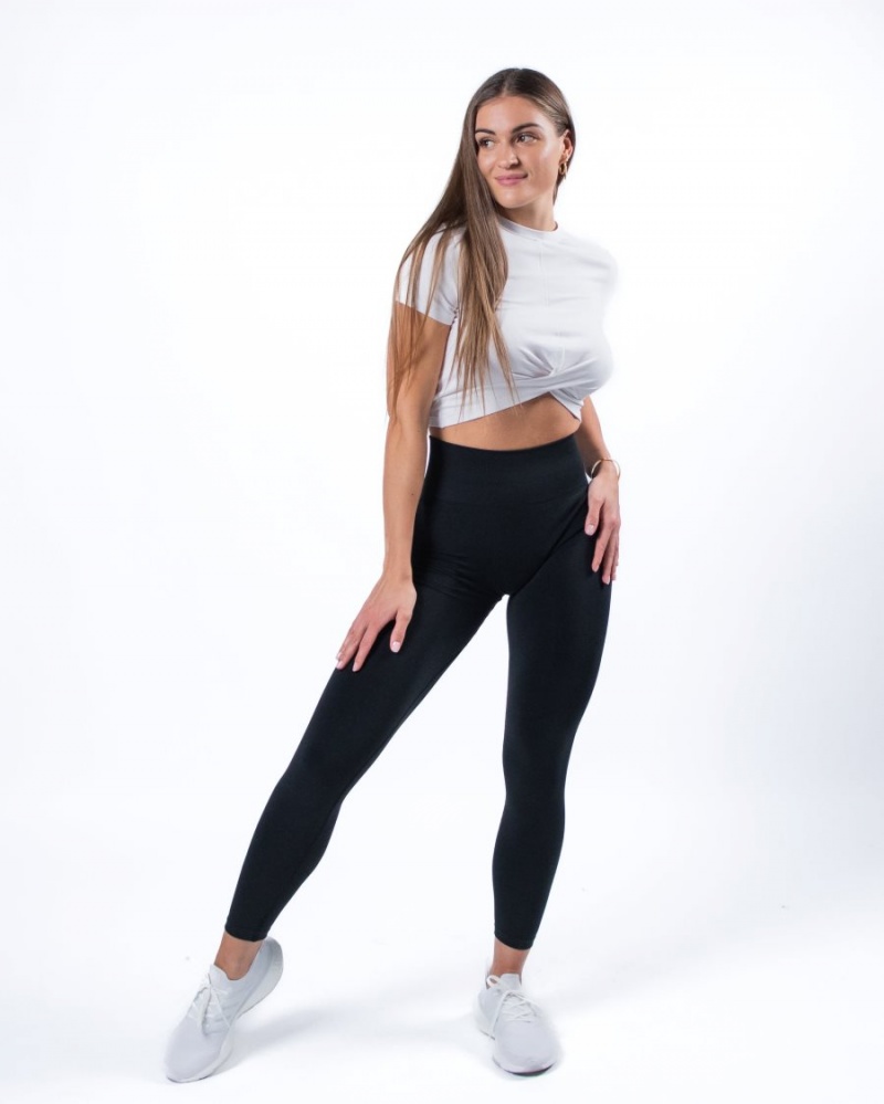 Alphalete Evo Twist Crop Naisten Paidat Valkoinen | JGOXZ-9627