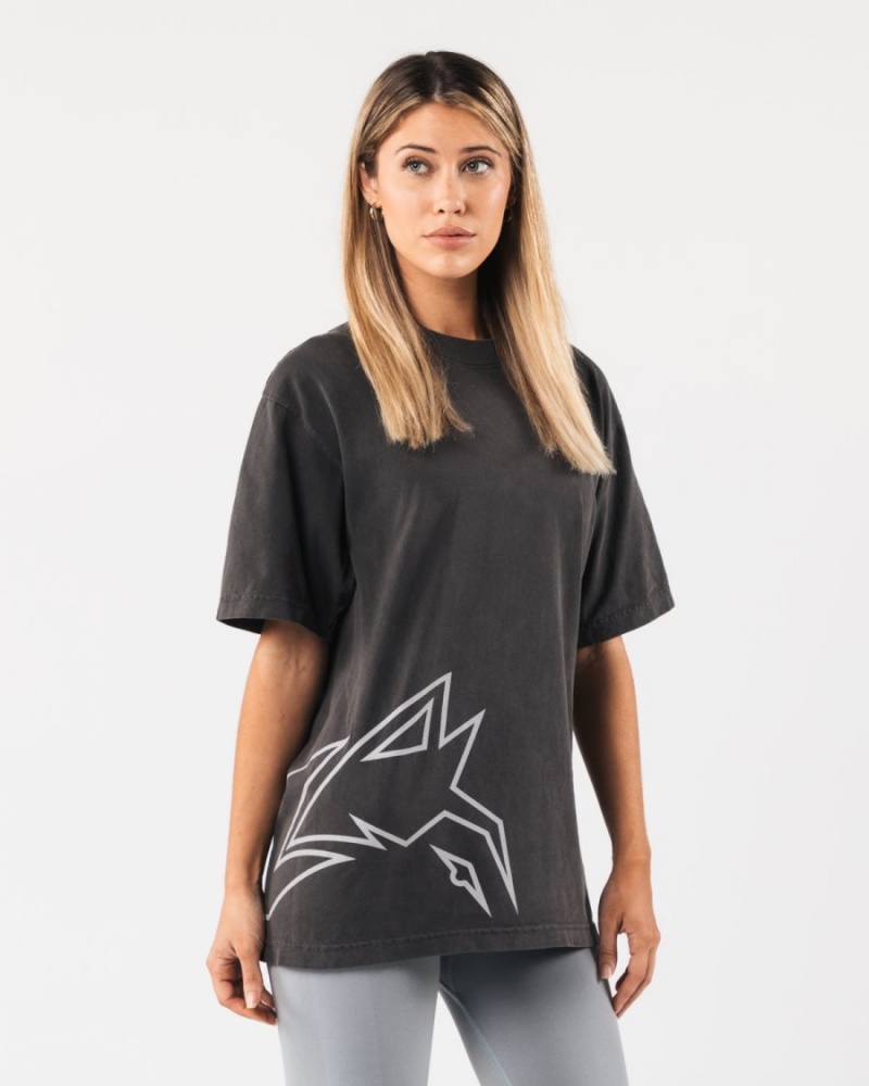 Alphalete Giant Wolf Head Tee Miesten Paidat Mustat | NTDVE-8195