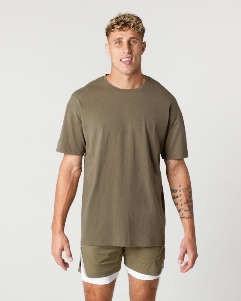 Alphalete Heavy Puuvilla Core Tee Miesten Paidat Oak | FTAMP-8127