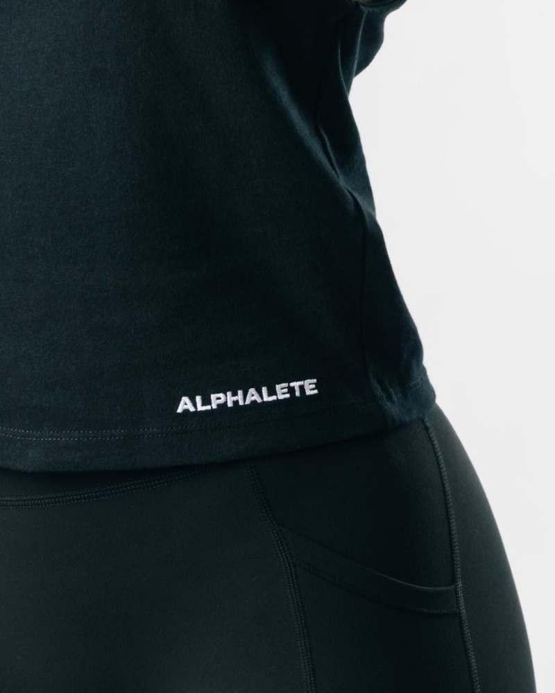 Alphalete Heavy Puuvilla Cutoff Naisten Hihaton Paita Mustat | SBMPL-5370