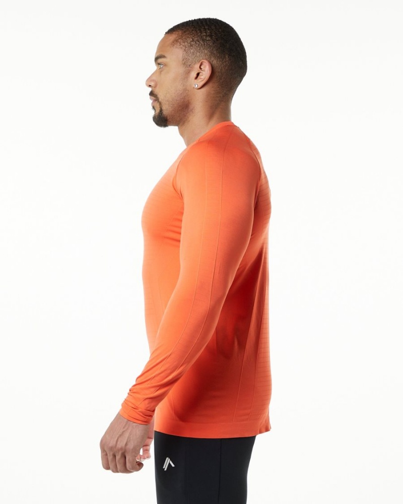 Alphalete Hero Long Sleeve Tee Miesten Paidat Faded Strawberry | FDIYE-7643