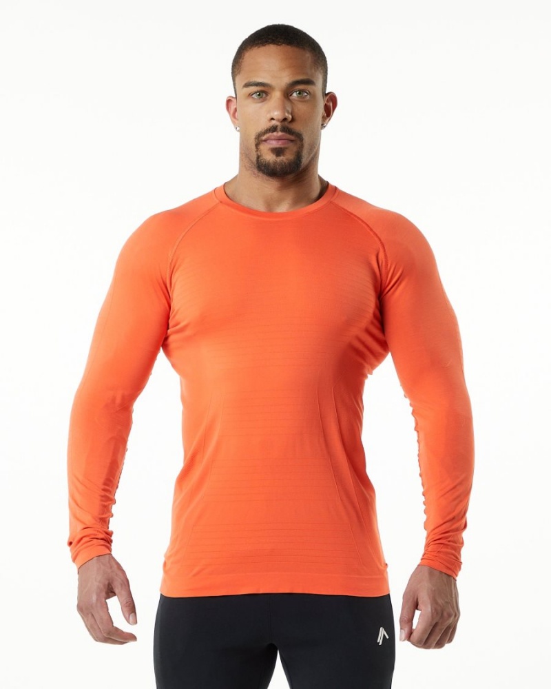 Alphalete Hero Long Sleeve Tee Miesten Paidat Faded Strawberry | FDIYE-7643