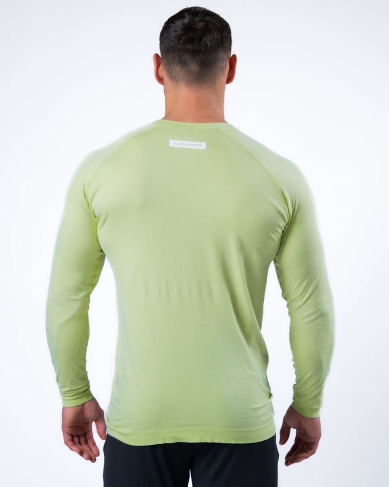 Alphalete Hero Long Sleeve Tee Miesten Paidat Frozen Spring | ELHPC-4389