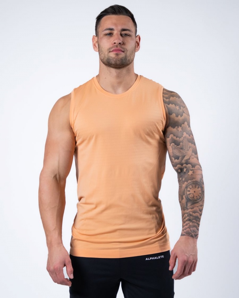 Alphalete Hero Tank Miesten Hihaton Paita Koralli | DWEIR-4207