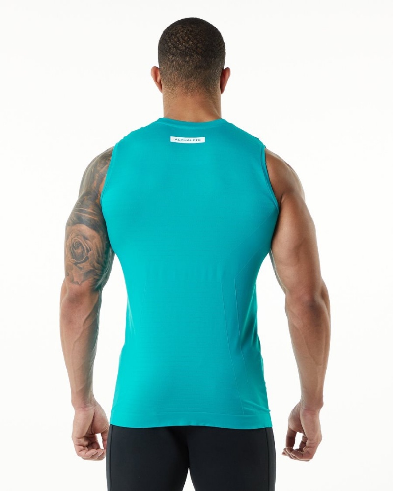 Alphalete Hero Tank Miesten Hihaton Paita Ocean | DYMCH-8621