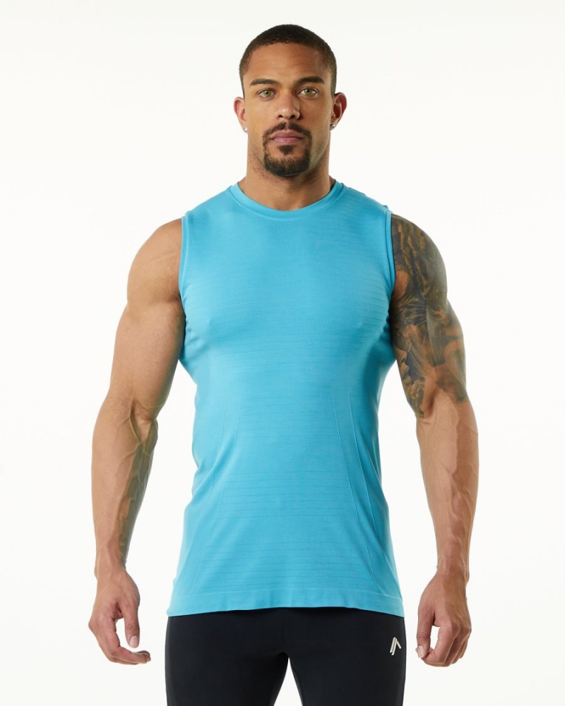 Alphalete Hero Tank Miesten Hihaton Paita Faded Ocean | XLPNQ-6750