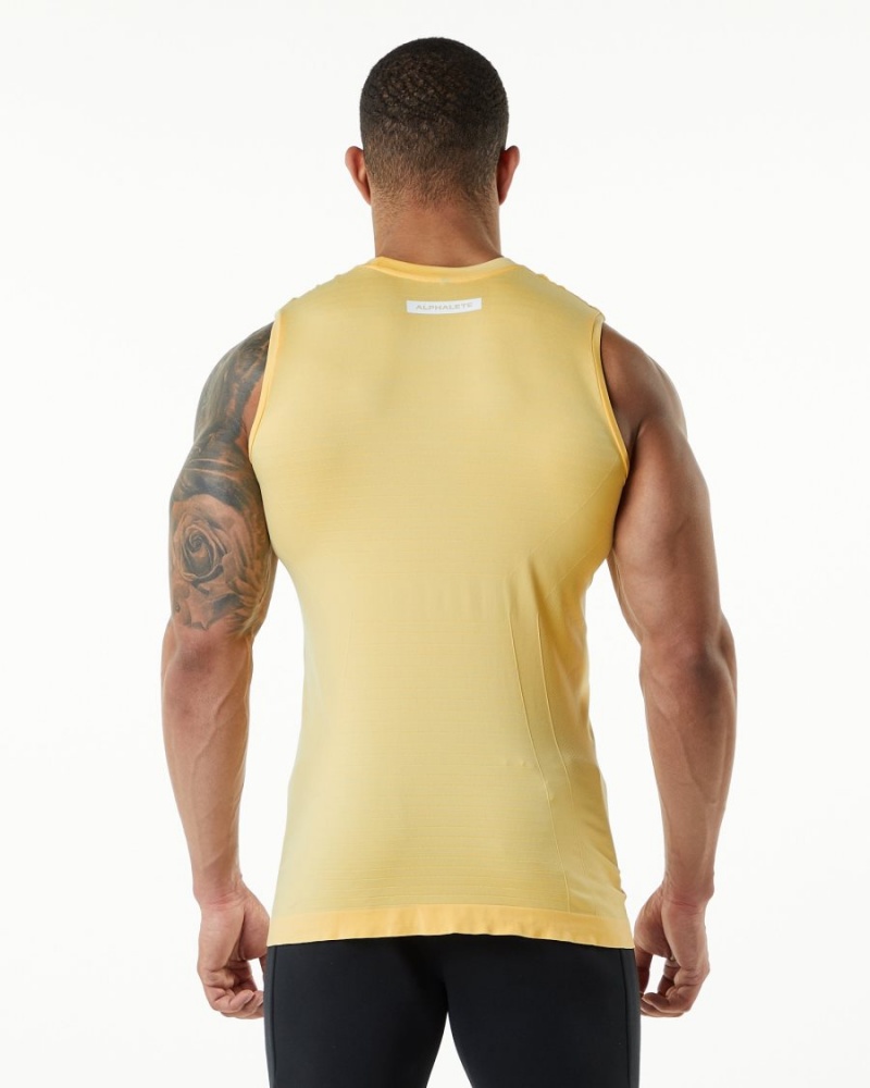 Alphalete Hero Tank Miesten Hihaton Paita Faded Honey | IBYND-3807