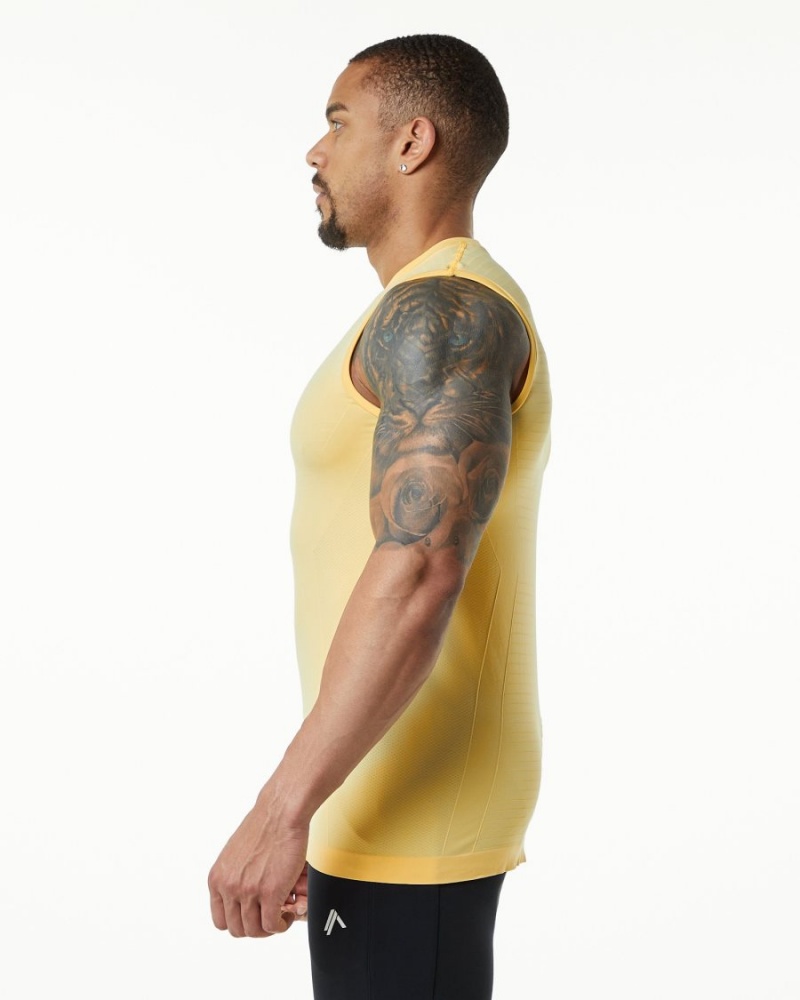 Alphalete Hero Tank Miesten Hihaton Paita Faded Honey | IBYND-3807