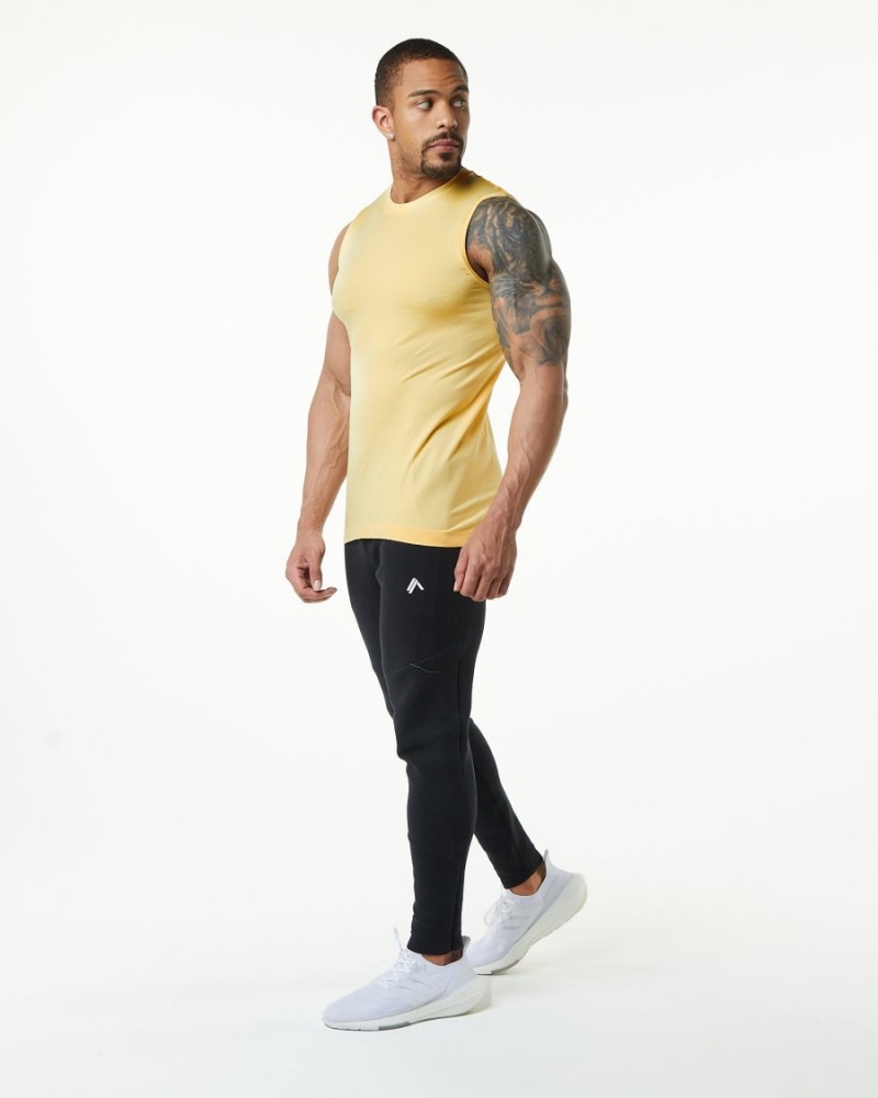 Alphalete Hero Tank Miesten Hihaton Paita Faded Honey | IBYND-3807