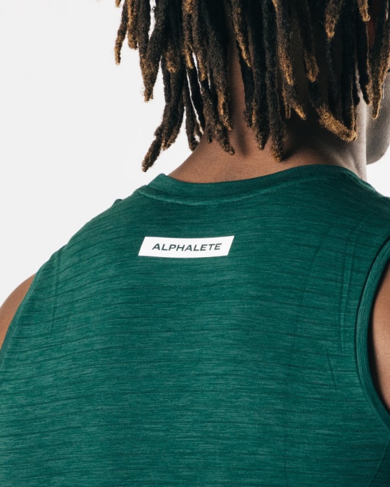 Alphalete Hero Tank Miesten Hihaton Paita Darkest Pine | UTWEP-8016