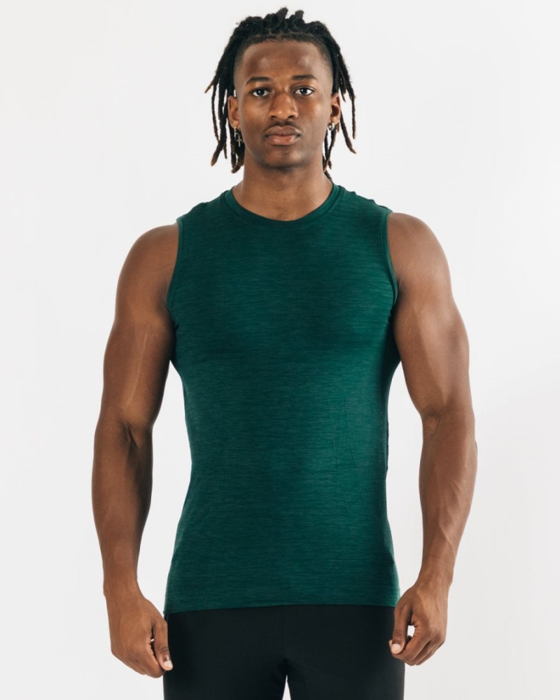 Alphalete Hero Tank Miesten Hihaton Paita Darkest Pine | UTWEP-8016