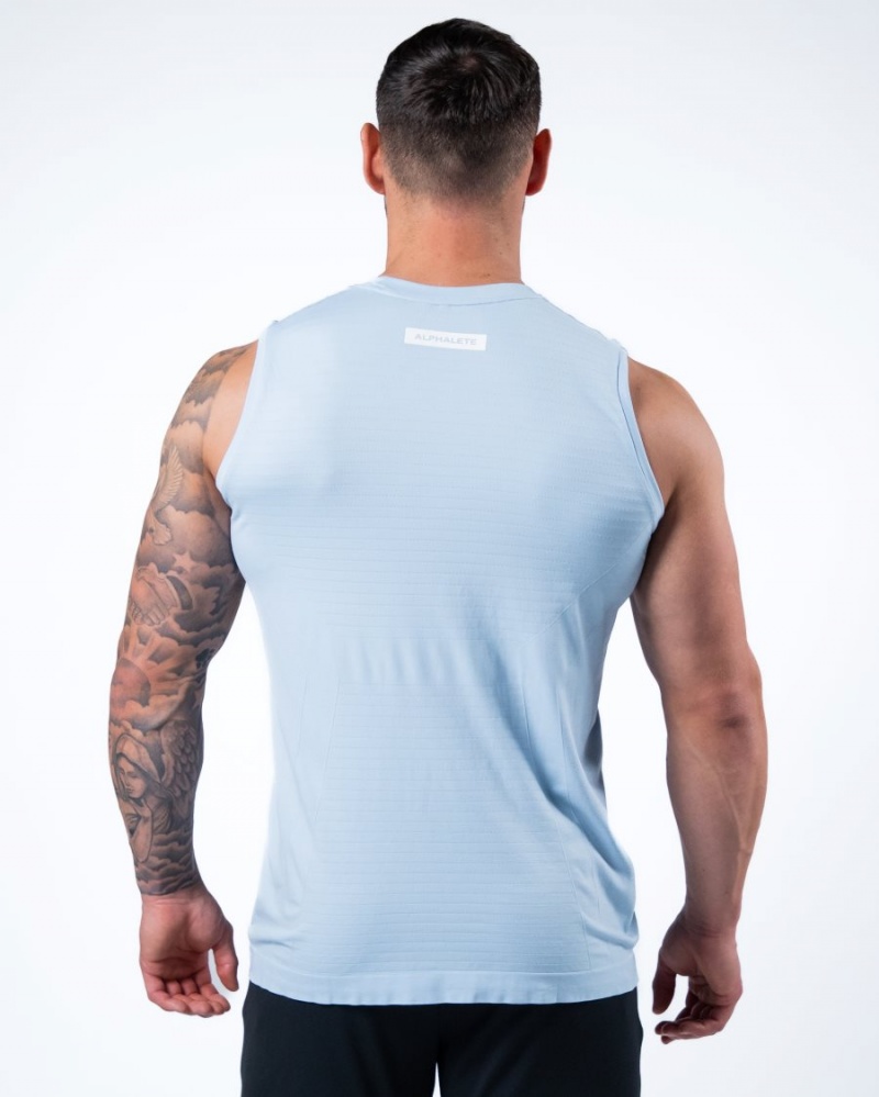 Alphalete Hero Tank Miesten Hihaton Paita Sininen | NXYIE-1048