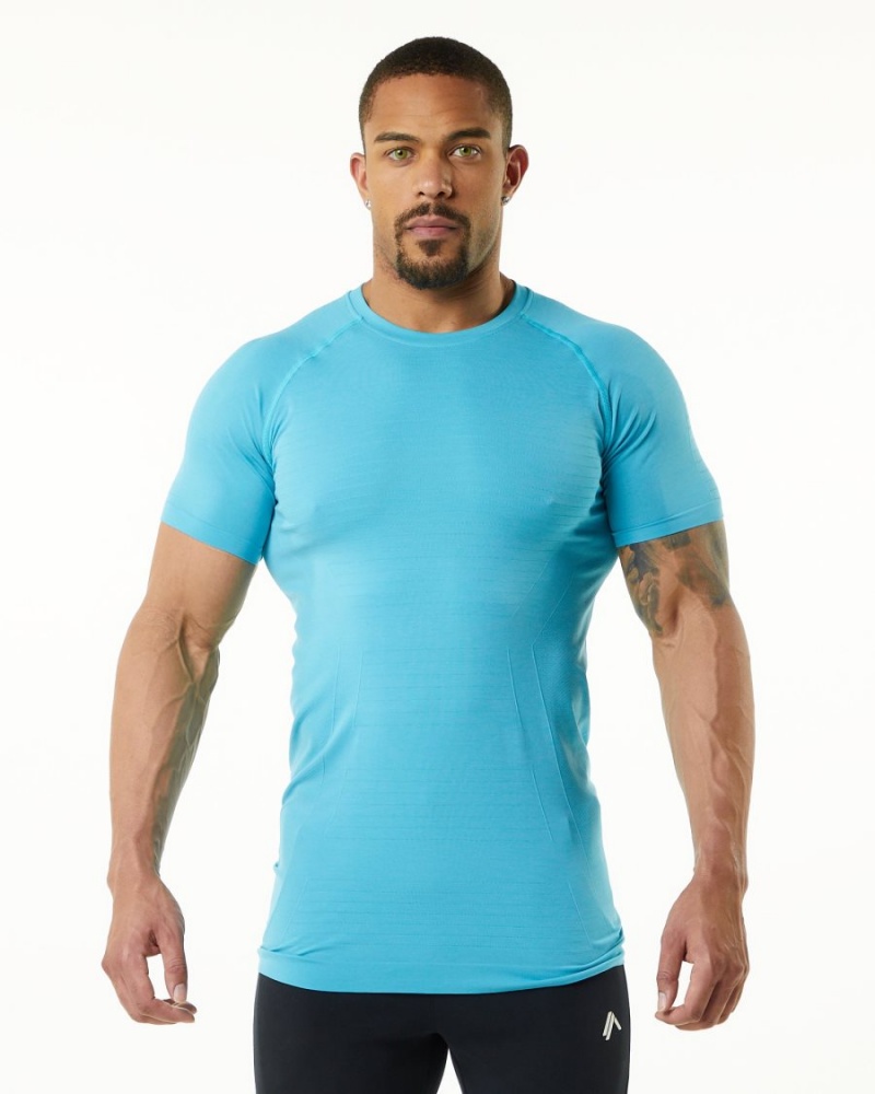 Alphalete Hero Tee Miesten Paidat Faded Ocean | ZACYO-4850