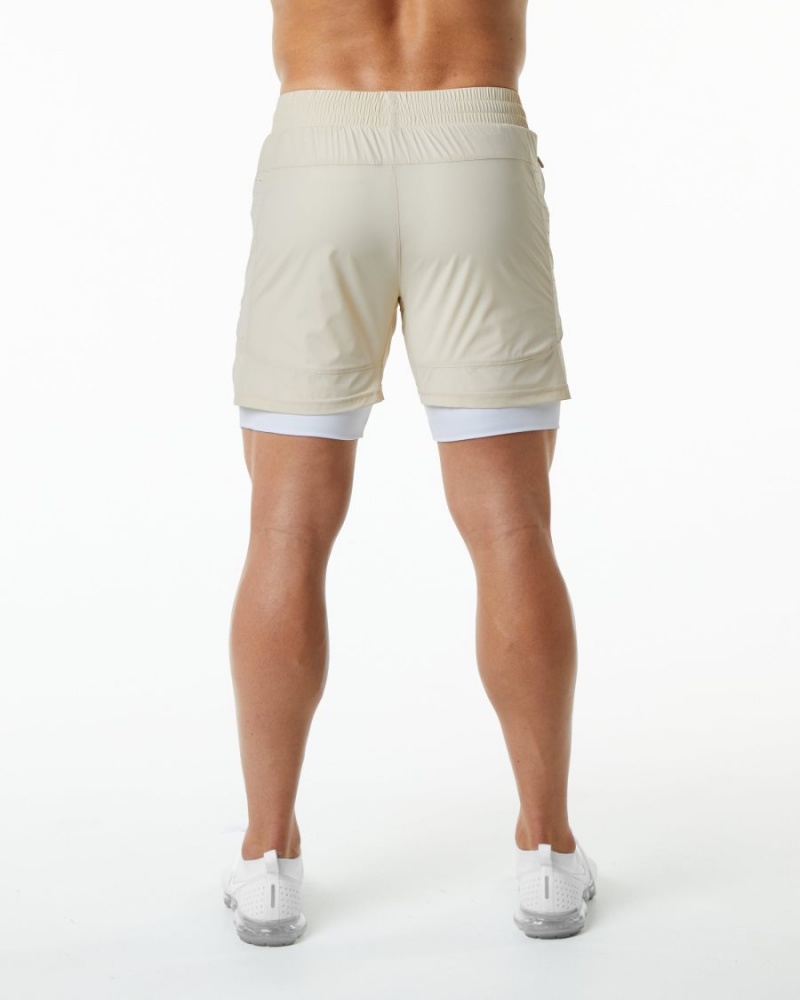 Alphalete Infinity Speed Lyhyt 5.5" Miesten Shortsit Vanilla | TLOYP-0689