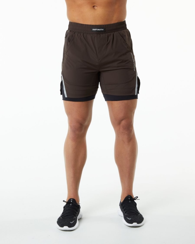 Alphalete Infinity Speed Lyhyt 5.5" Miesten Shortsit Ruskea | CEQLU-6925