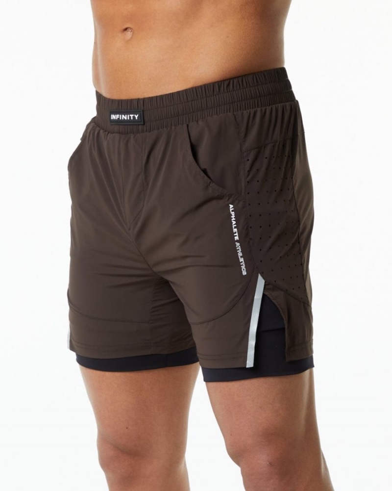 Alphalete Infinity Speed Lyhyt 5.5" Miesten Shortsit Ruskea | CEQLU-6925