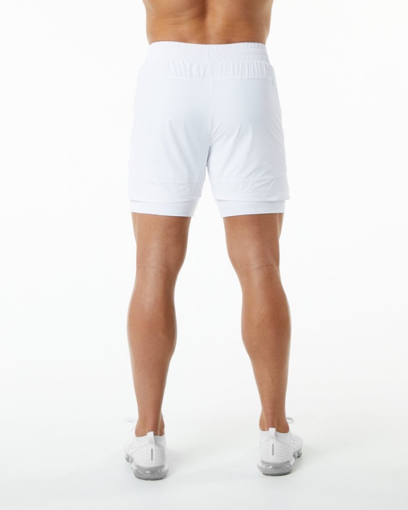 Alphalete Infinity Speed Lyhyt 5.5" Miesten Shortsit Valkoinen | DYKNA-4369