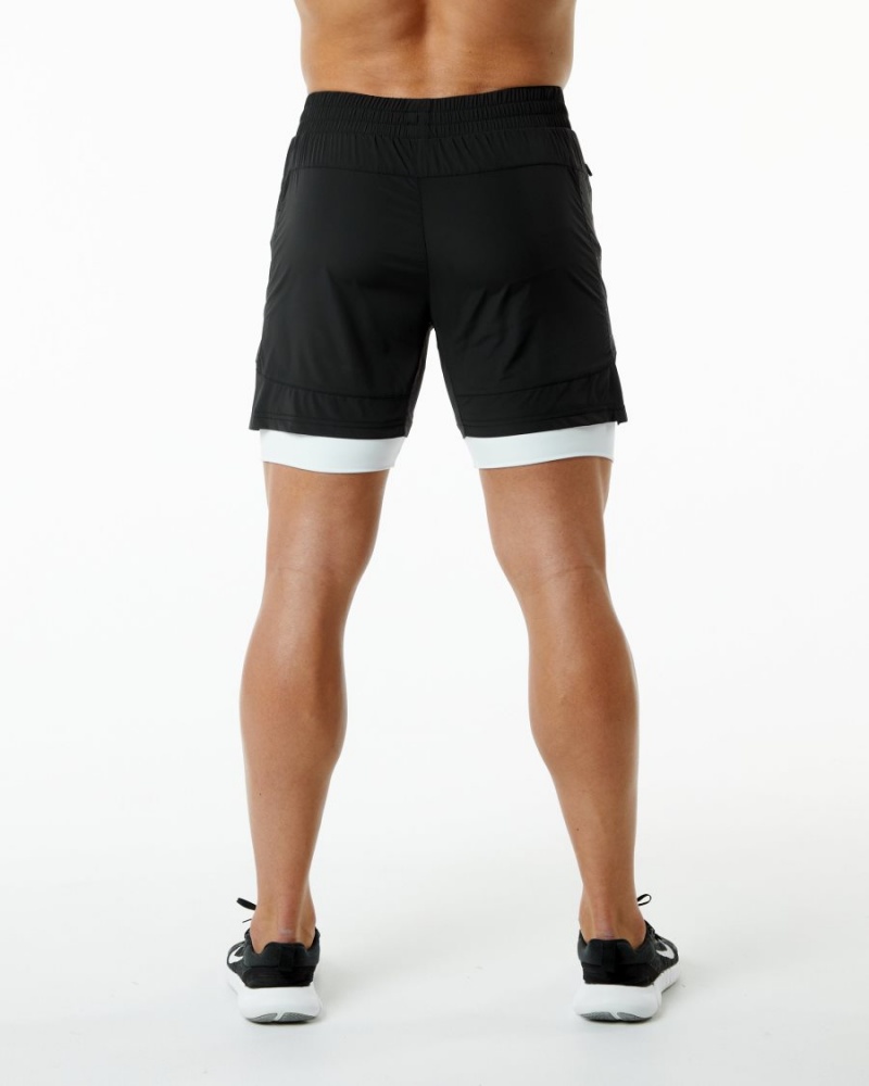 Alphalete Infinity Speed Lyhyt 5.5" Miesten Shortsit Mustat Valkoinen | PEQAH-5718