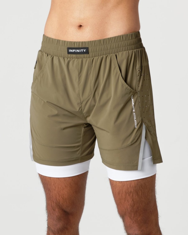 Alphalete Infinity Speed Lyhyt 5.5" Miesten Shortsit Willow | CJIDP-8516