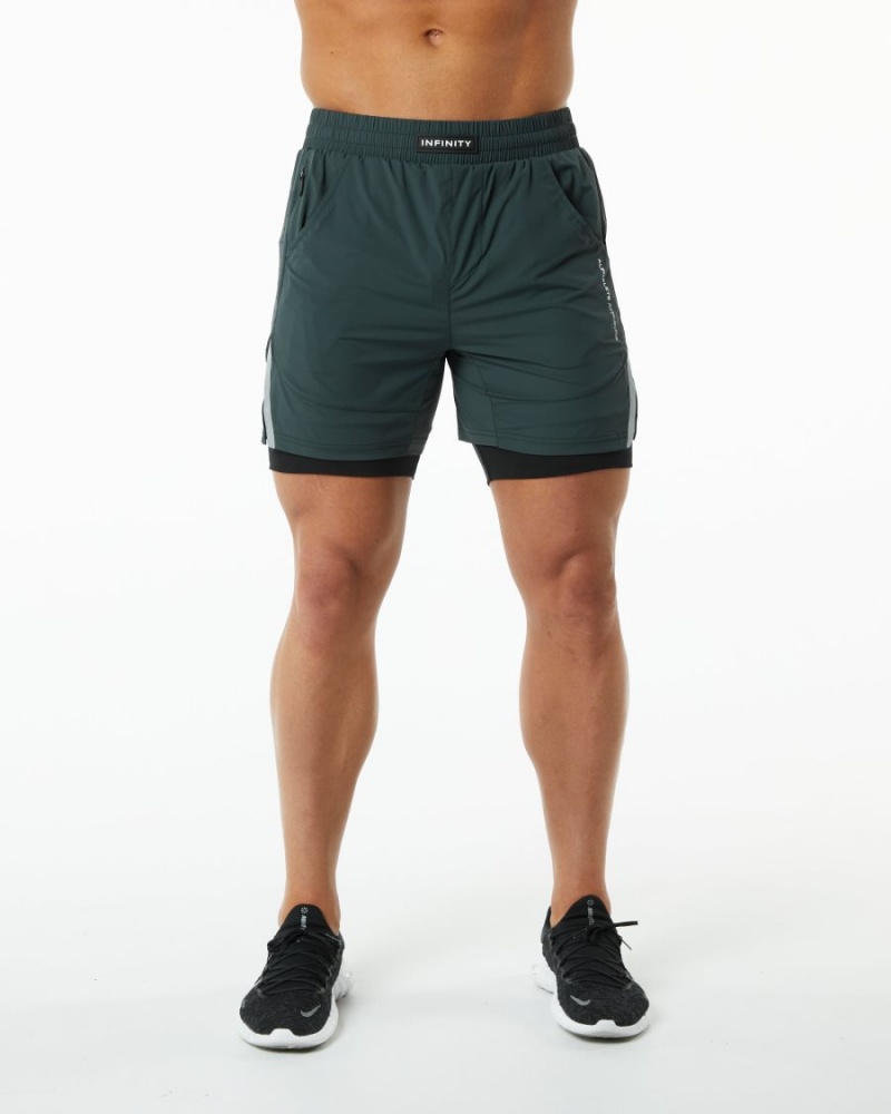 Alphalete Infinity Speed Lyhyt 5.5" Miesten Shortsit Vihreä | WCZFB-4913