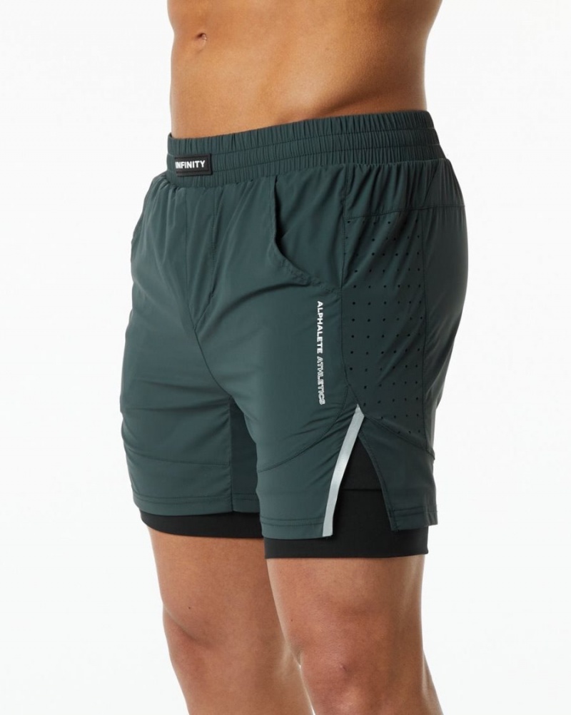 Alphalete Infinity Speed Lyhyt 5.5" Miesten Shortsit Vihreä | WCZFB-4913