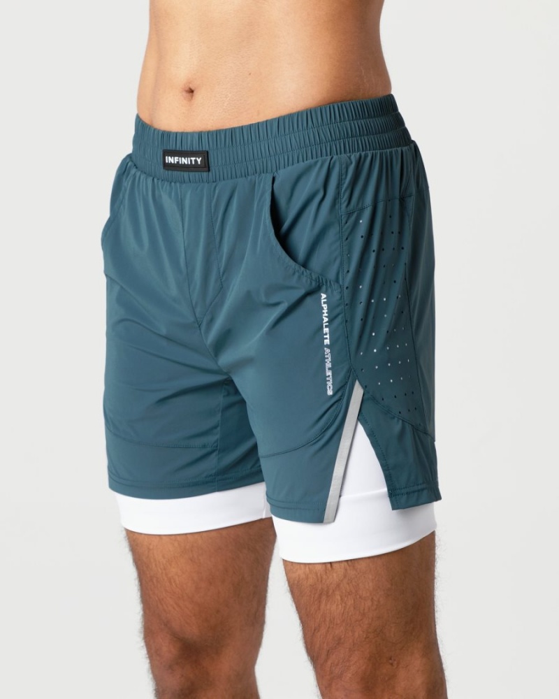 Alphalete Infinity Speed Lyhyt 5.5" Miesten Shortsit Ocean | MYZFE-9853