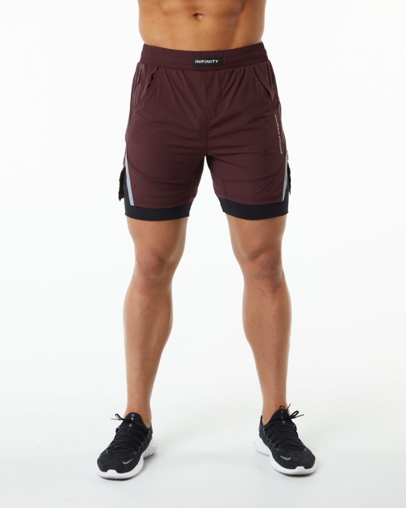 Alphalete Infinity Speed Lyhyt 5.5" Miesten Shortsit Viininpunainen | TRHQW-1493