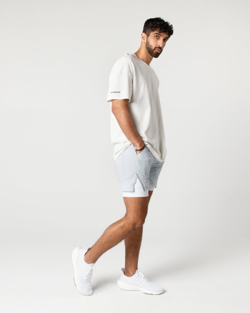 Alphalete Infinity Speed Lyhyt 5.5" Miesten Shortsit Harmaat | FXYIN-3705