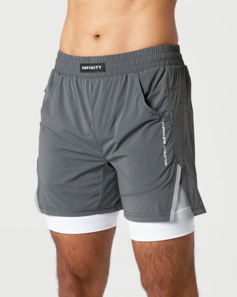 Alphalete Infinity Speed Lyhyt 5.5" Miesten Shortsit Smoke | YBTLQ-3527