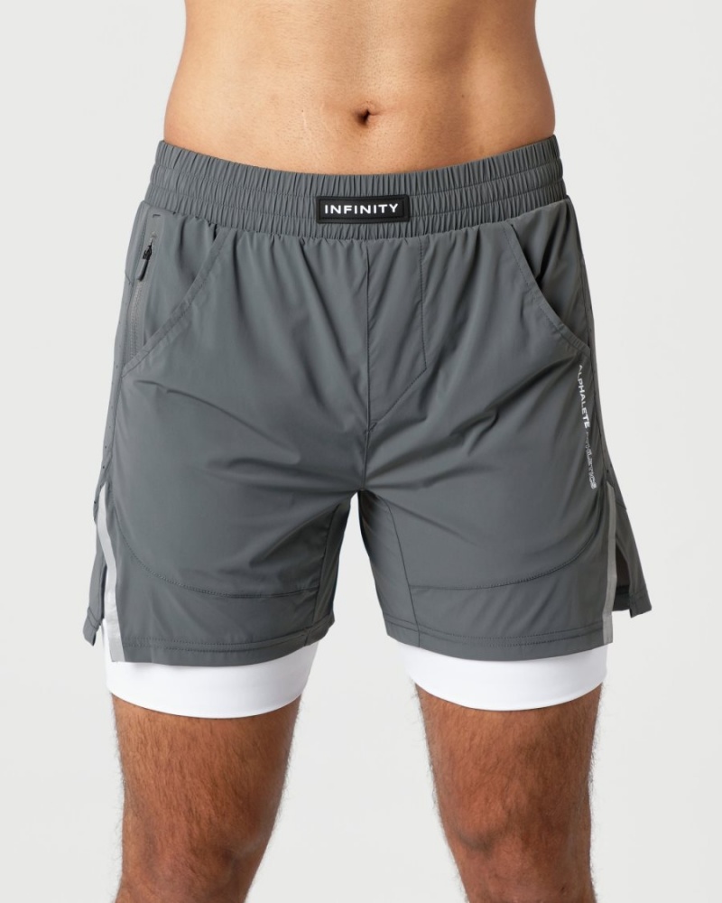 Alphalete Infinity Speed Lyhyt 5.5" Miesten Shortsit Smoke | YBTLQ-3527