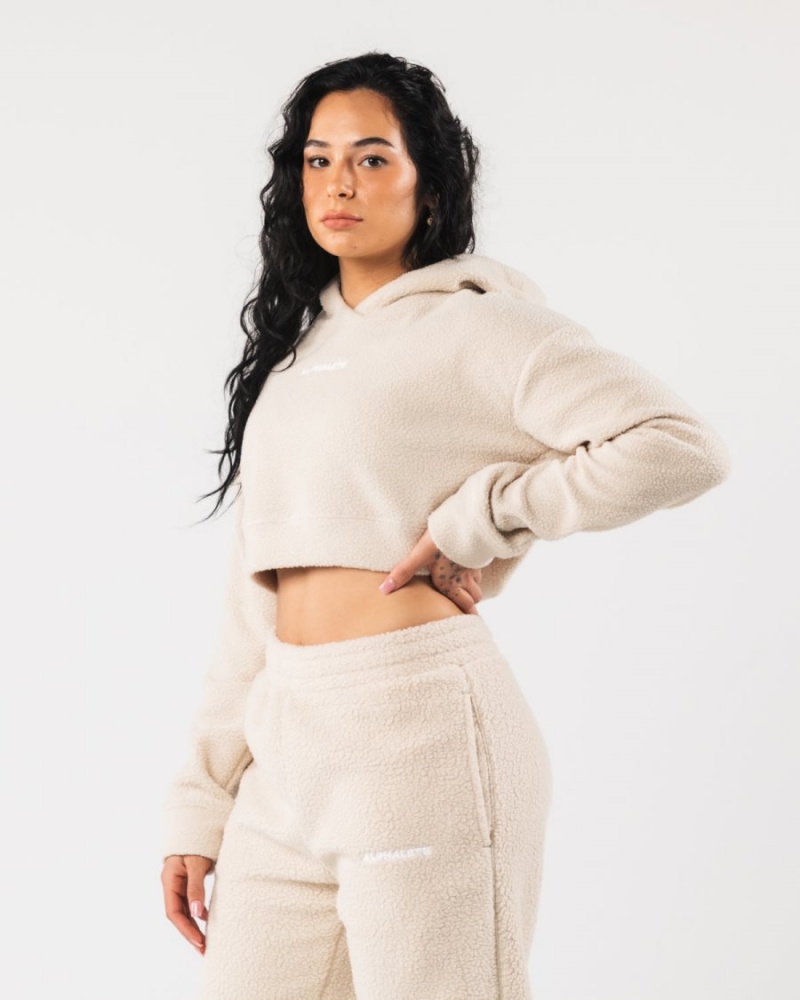 Alphalete King Crop Hoodie Naisten Huppari Vanilla | PZTBD-3298