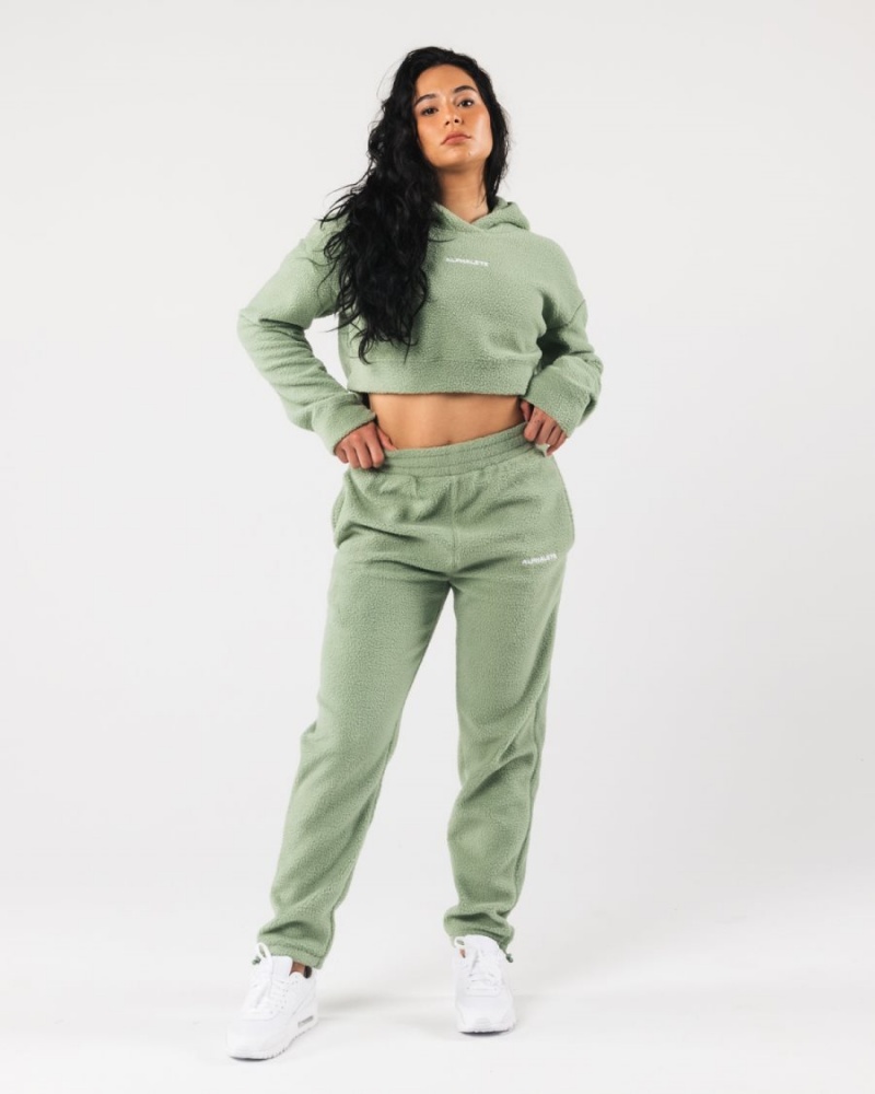 Alphalete King Crop Hoodie Naisten Huppari Sage | IHNVD-3567