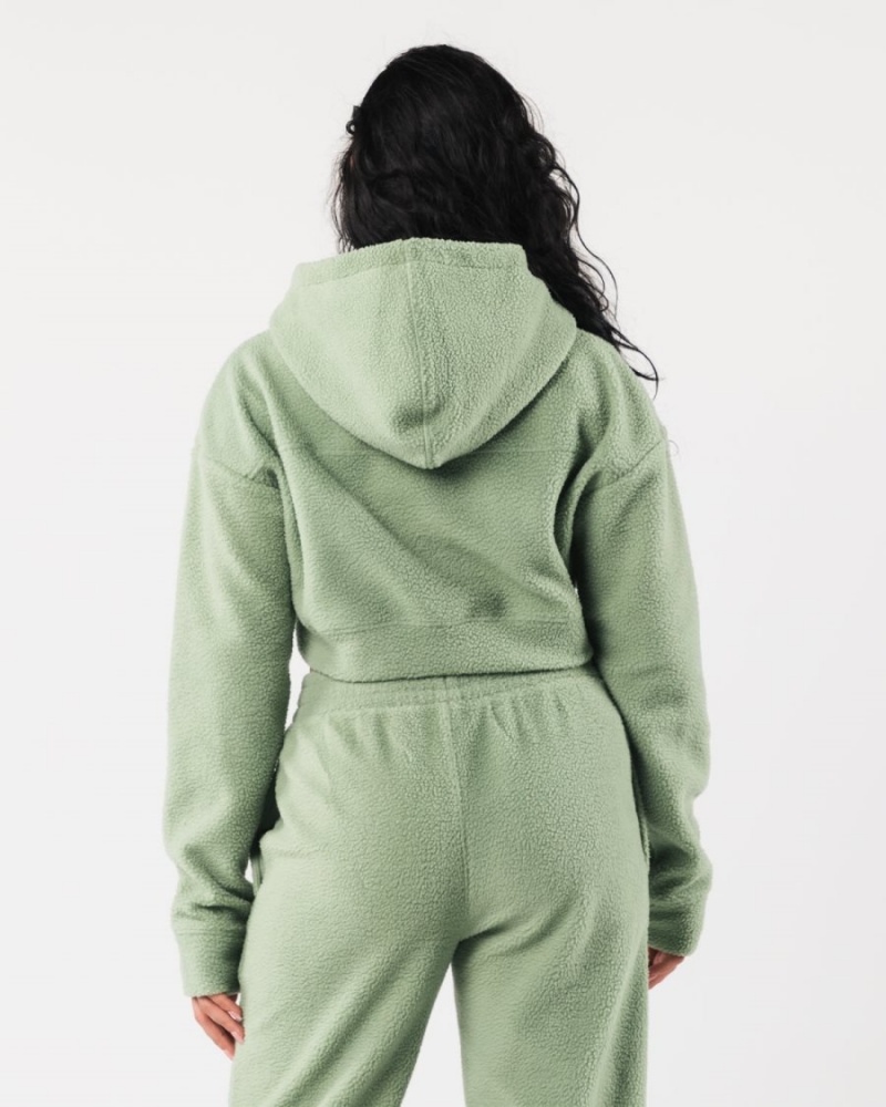 Alphalete King Crop Hoodie Naisten Huppari Sage | IHNVD-3567