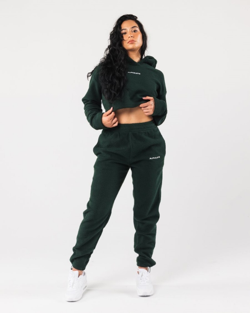 Alphalete King Crop Hoodie Naisten Huppari Evergreen | YIJET-6513