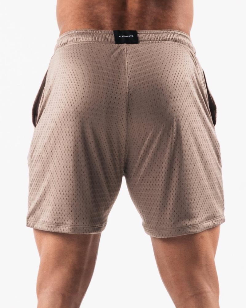 Alphalete LDB More Mesh Lyhyt 6” Miesten Shortsit Mocha | TBORQ-2740