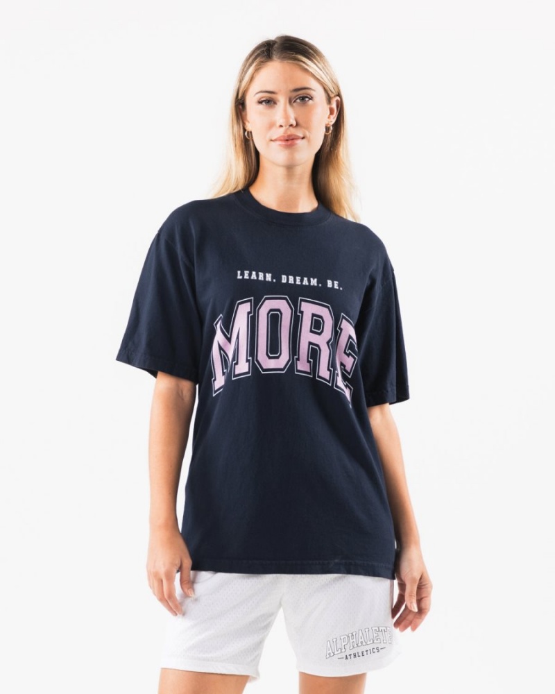 Alphalete LDB More Tee Miesten Paidat Laivastonsininen Pinkki | OAZNQ-1430