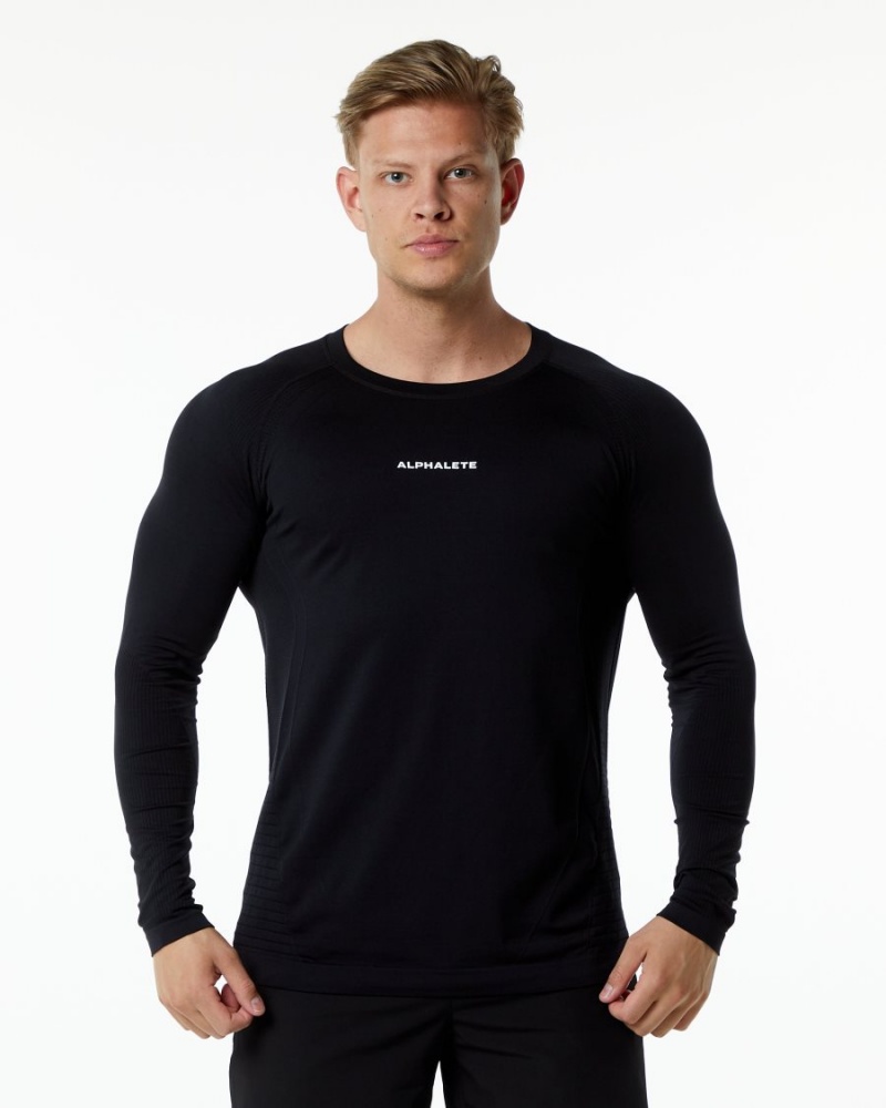 Alphalete Ozone LS Tee Miesten Paidat Mustat | EBXKP-3486