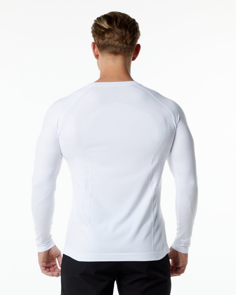 Alphalete Ozone LS Tee Miesten Paidat Valkoinen | TIKXJ-8197