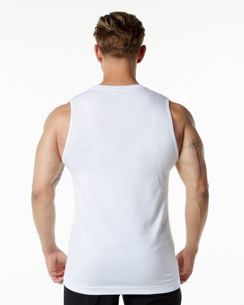 Alphalete Ozone Tank Miesten Hihaton Paita Valkoinen | QKCRI-3794