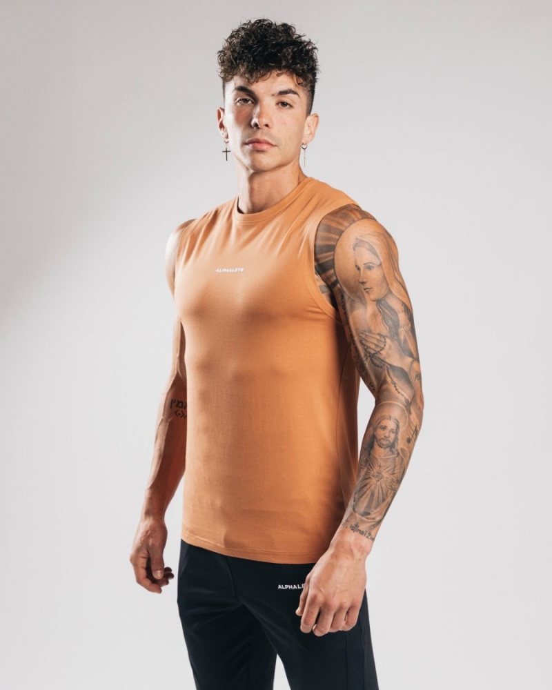 Alphalete Performance Axis Tank Miesten Hihaton Paita Clay | SJIRU-5729